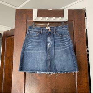 J.Crew Mini Jean Skirt, Raw Hem